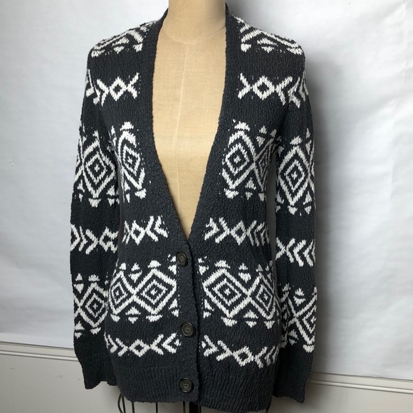 Hollister Sweaters - Hollister tribal print nubby cardigan sweater